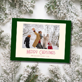 Tarjeta de Navidad única y elegante con foto famil