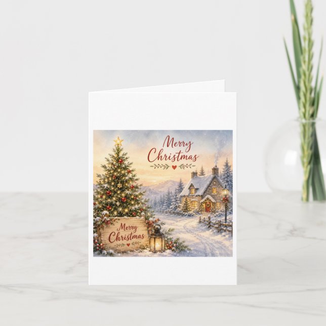 tarjeta de navidad única y tradicional (Anverso)