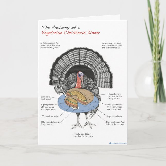 Tarjeta de Navidad vegetariana (Anverso)