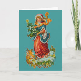 Tarjeta de Navidad verde azulada de la cinta del
