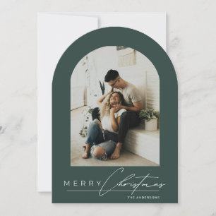 Tarjeta de Navidad verde de la foto 1 del Arco ele