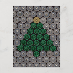 Tarjeta de Navidad verde del árbol de la cáscara