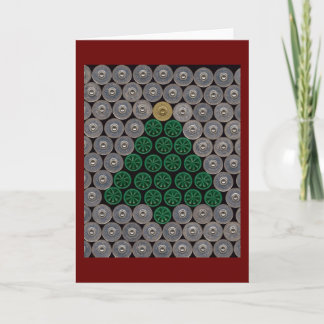 Tarjeta de Navidad verde del árbol de la cáscara