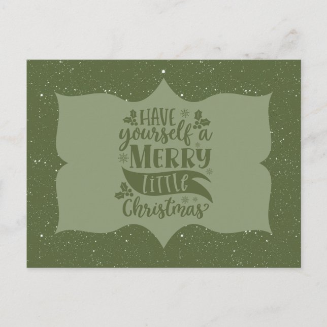 Tarjeta de Navidad Verde Feliz Navidad (Anverso)