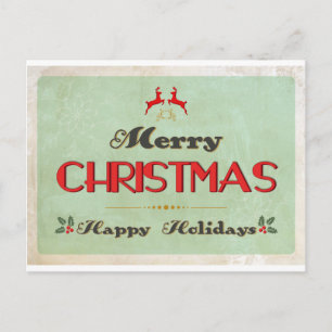 Tarjeta de Navidad verde retra