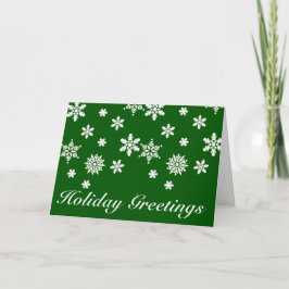 Tarjeta de Navidad verde y blanca de saludos navid