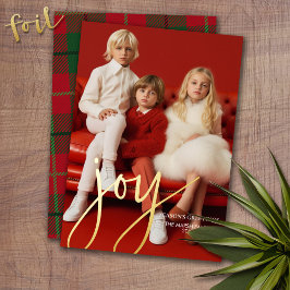 Tarjeta de Navidad Vertical - Script Joy en cuadro