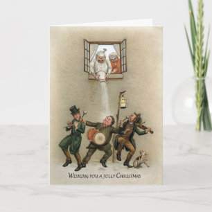Tarjeta de Navidad Victoriana Antigua