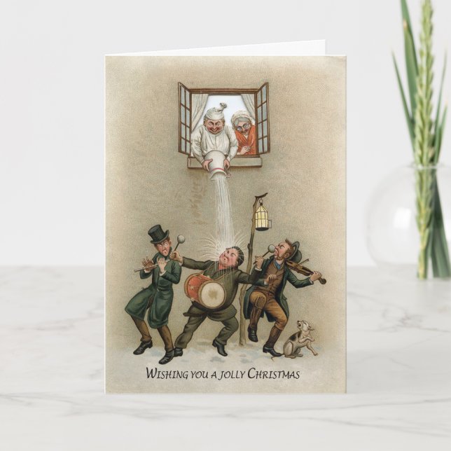 Tarjeta de Navidad Victoriana Antigua (Anverso)