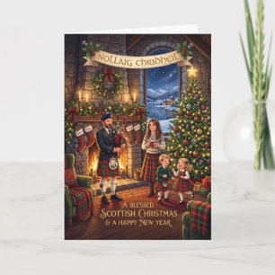 Tarjeta de Navidad Victoriana Escocesa