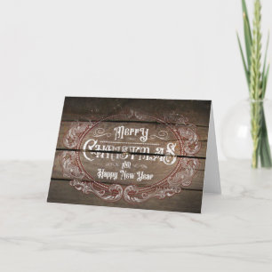 Tarjeta de Navidad Victoriana Rústica