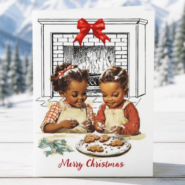 Tarjeta de Navidad vintage afroamericana (Subido por el creador)