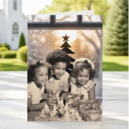 Tarjeta de Navidad vintage afroamericana