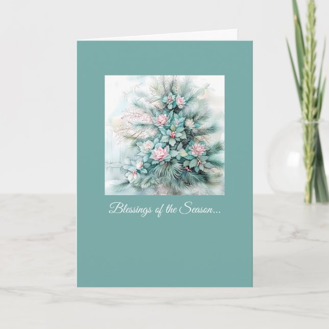 Tarjeta de Navidad Vintage con Texto Personalizado (Anverso)