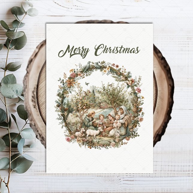 Tarjeta de Navidad vintage cristiana (Subido por el creador)