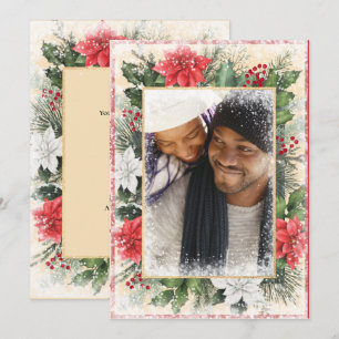 Tarjeta de Navidad Vintage de Foto Navideña