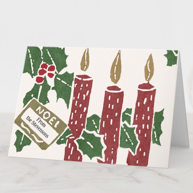 Tarjeta de Navidad Vintage de Linóleo Impreso con  (Subido por el creador)
