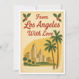 Tarjeta de Navidad Vintage de Los Ángeles