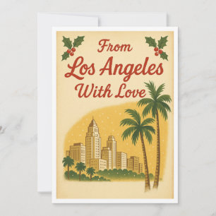 Tarjeta de Navidad Vintage de Los Ángeles