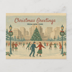 Tarjeta de Navidad Vintage de Nueva York