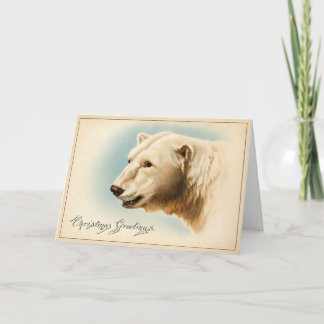 Tarjeta de Navidad Vintage de Oso Polar