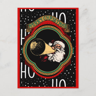 Tarjeta de Navidad vintage de Papá Noel