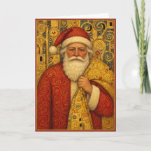 Tarjeta de Navidad Vintage de Papá Noel inspirada 