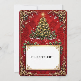 Tarjeta de Navidad Vintage Elegante | Fiestas Pers