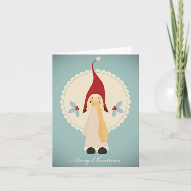 Tarjeta de Navidad Vintage Escandinava (Anverso)