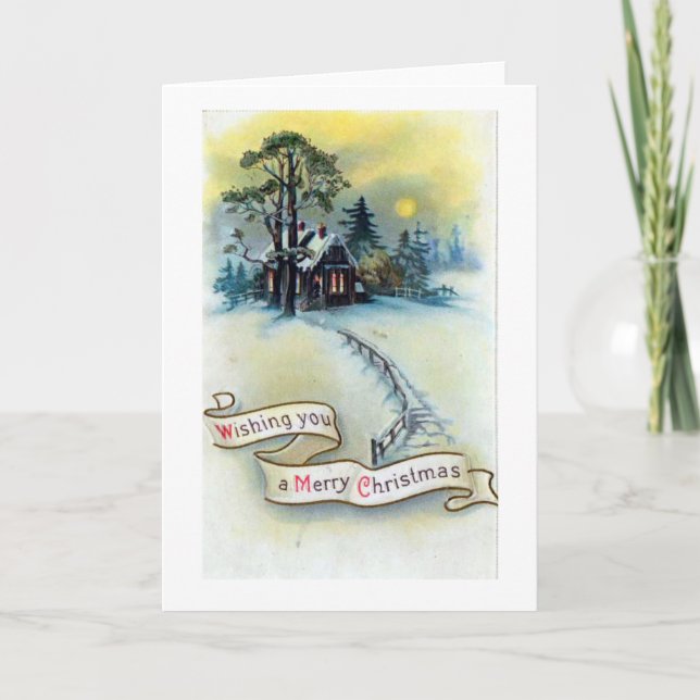 Tarjeta de Navidad Vintage Feliz Navidad (Anverso)