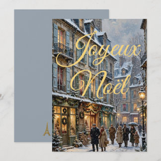 Tarjeta de Navidad Vintage Francesa París Joyeux N