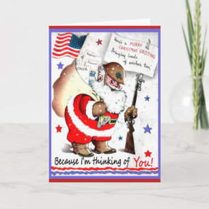 Tarjeta de Navidad Vintage Military Merry