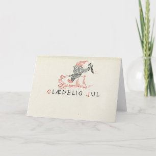 Tarjeta de Navidad Vintage Noruega Glædelig Jul