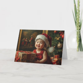 Tarjeta de Navidad Vintage para Bebé