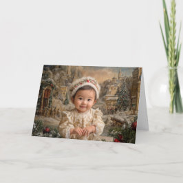 Tarjeta de Navidad Vintage para Bebé