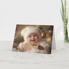 Tarjeta de Navidad Vintage para Bebé