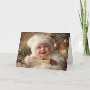 Tarjeta de Navidad Vintage para Bebé
