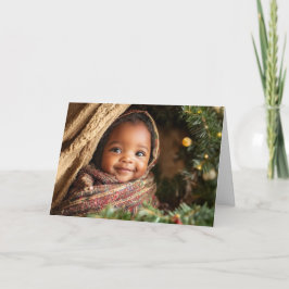 Tarjeta de Navidad Vintage para Bebé