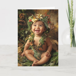 Tarjeta de Navidad Vintage para Bebé