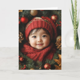 Tarjeta de Navidad Vintage para Bebé