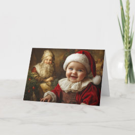 Tarjeta de Navidad Vintage para Bebé