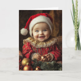 Tarjeta de Navidad Vintage para Bebé