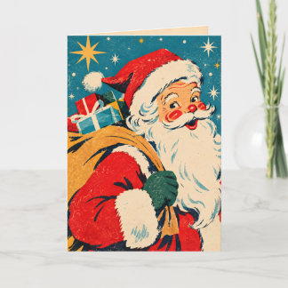 Tarjeta de Navidad Vintage Retro Santa Claus | 195