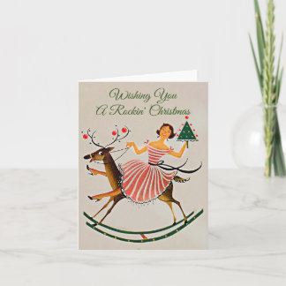 Tarjeta de Navidad Vintage-Rockin 'Christmas