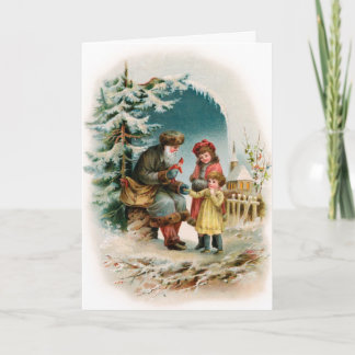 Tarjeta de navidad vintage - Santa alemana