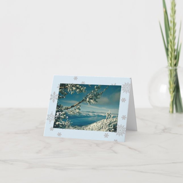 Tarjeta de Navidad Vintage Winter Wonderland (Anverso)