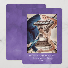 Tarjeta de Navidad Watercolor Quetzal Ultra Violet