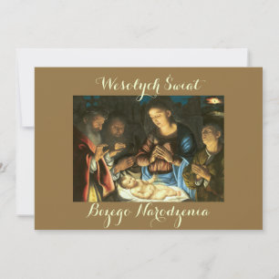 Tarjeta de Navidad Wesołych świąt en polaco