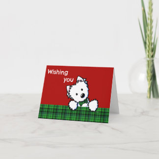Tarjeta de Navidad Westie Boy KiniArt