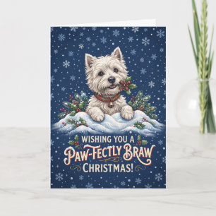 Tarjeta de Navidad Westie Pawfectly Braw